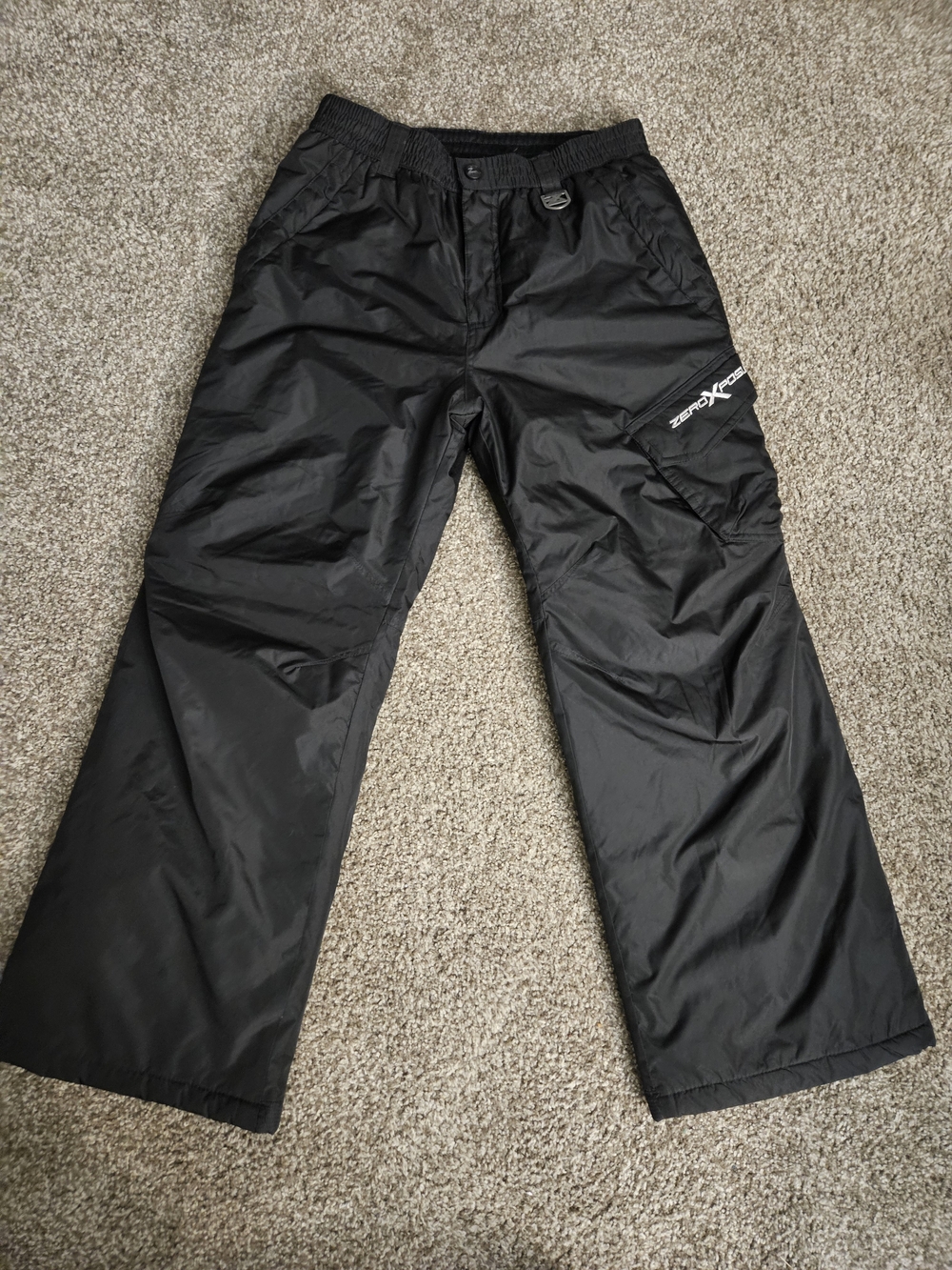 ZeroXposur Black Insulated Snow Pants L-14/16 Unisex Kids, Pockets